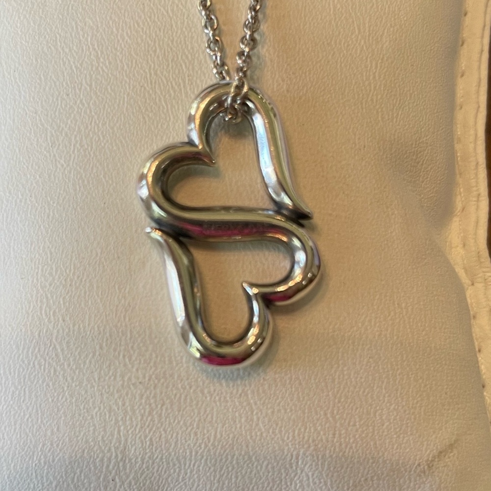 James Avery Silver Heart Clover Pendant Necklace